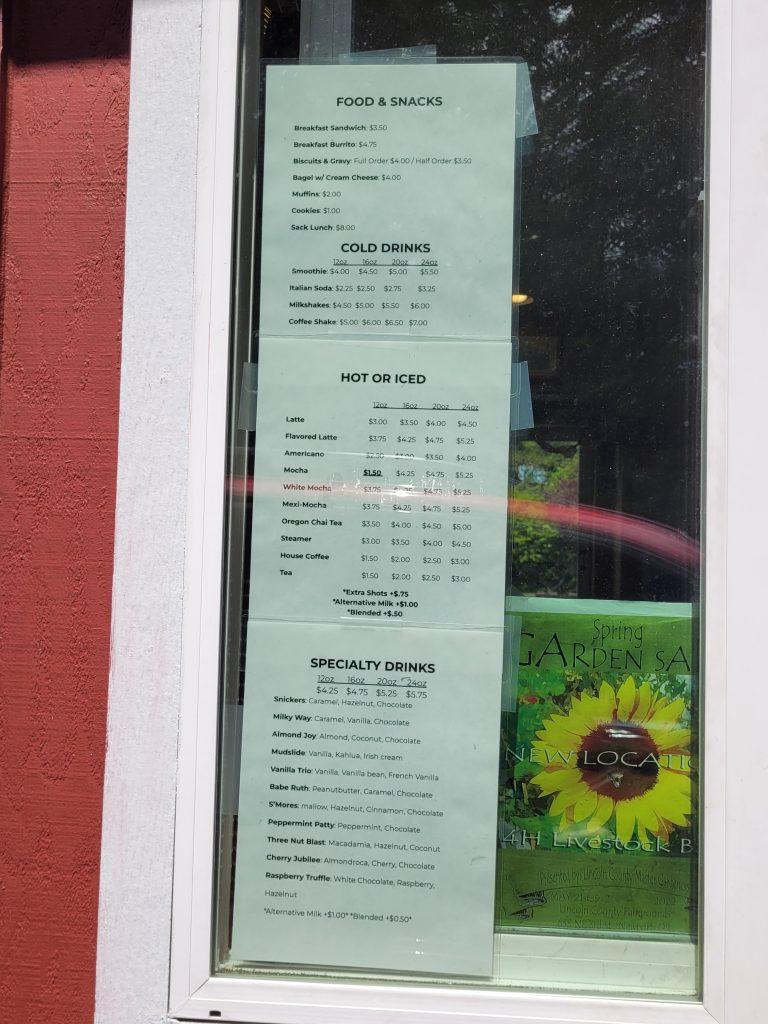 Toledo Coffee Depot Menu