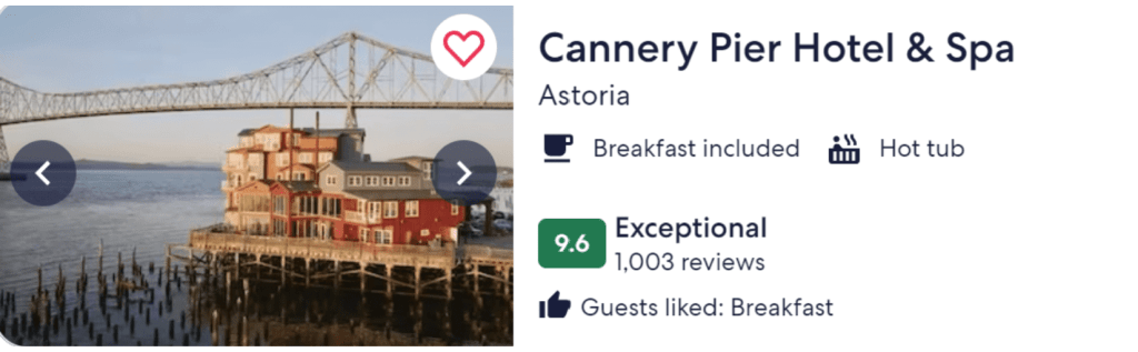 Cannery Pier Hotel best hotels in Astoria Oregon