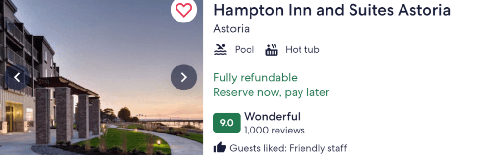 Hampton Inn and Suites best hotels in Astoria Oregon