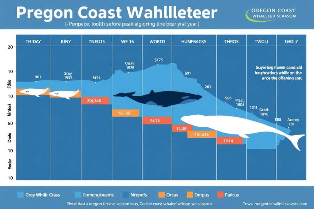 Chart showing peak Oregon coast whale watching seasons throughout the year