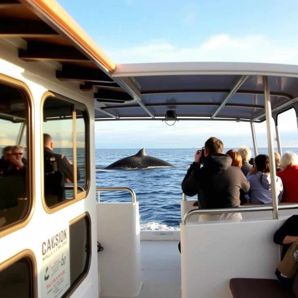 Dockside Charters whale watching boat during Oregon coast whale watching season