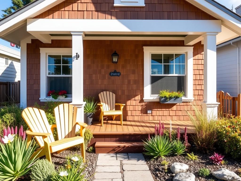 Cozy beach cottage rental in Cannon Beach Oregon with garden