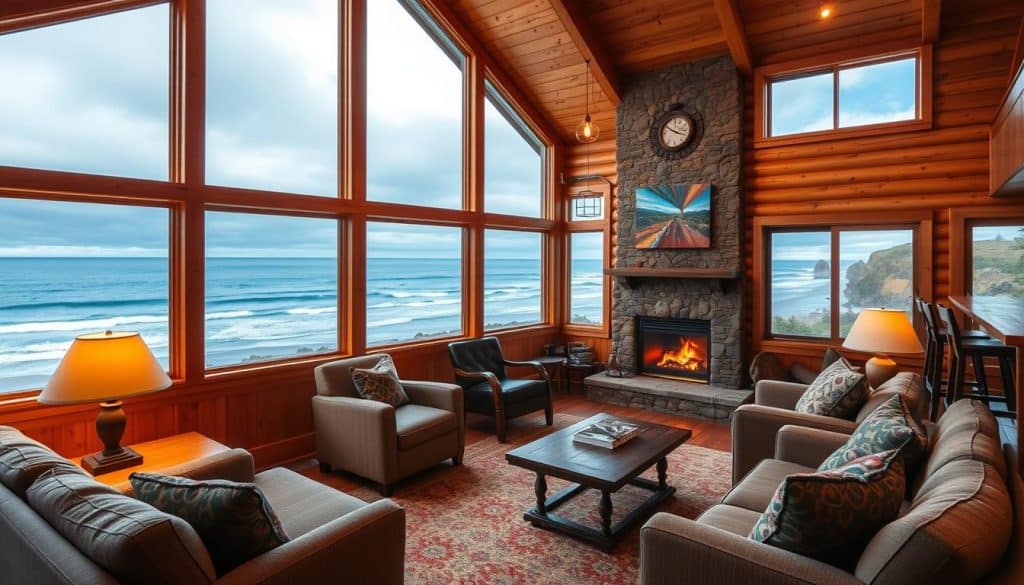 Cozy oceanfront lodging on the Oregon Coast with beach views