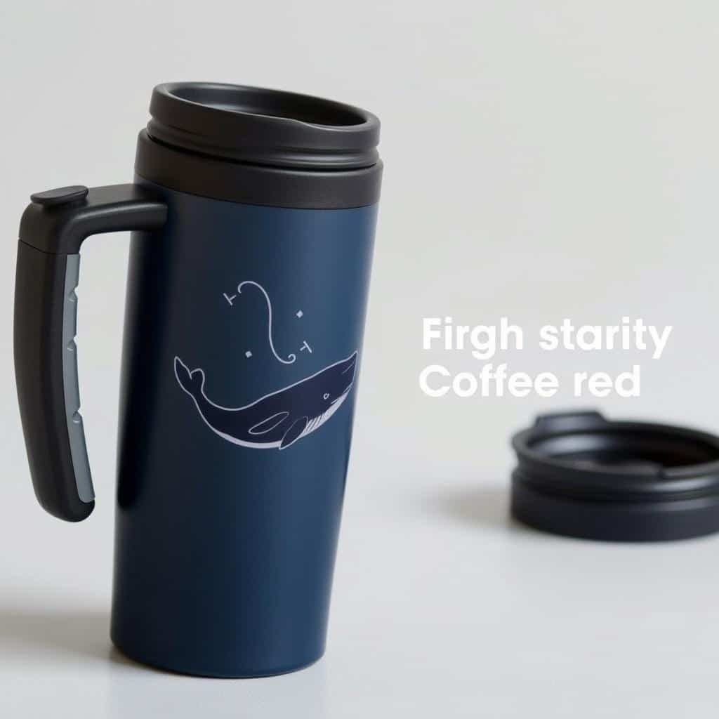 Insulated travel mug for whale watching trips to OPRD Whale Watching Center