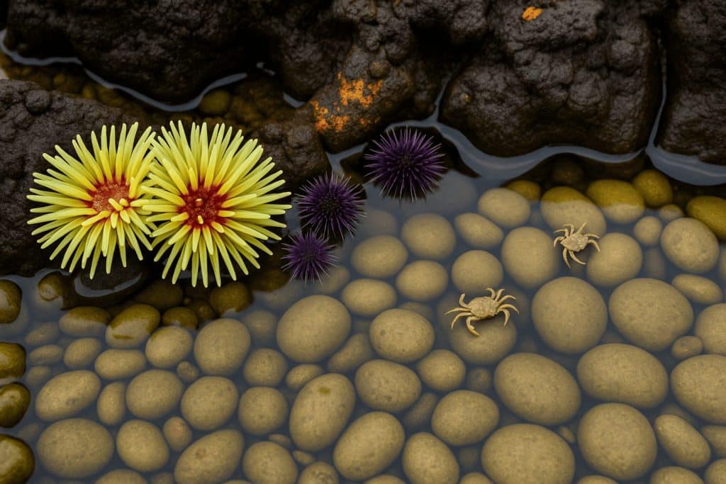 Strawberry Hill's extensive tide pool formations during Oregon tide pool exploration