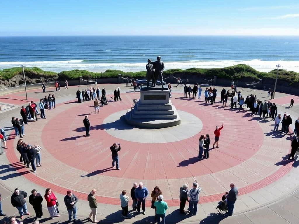 The Turnaround at Seaside with Lewis and Clark statue and ocean view