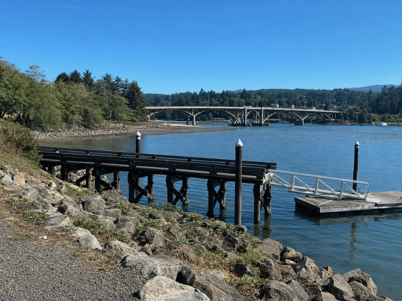 Waldport waterfront area with recreational opportunities and ocean access