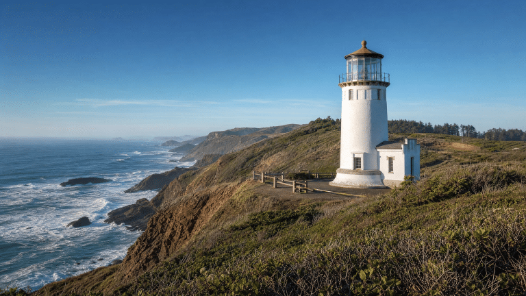 Cape Blanco lighthouse on dramatic coastal headland