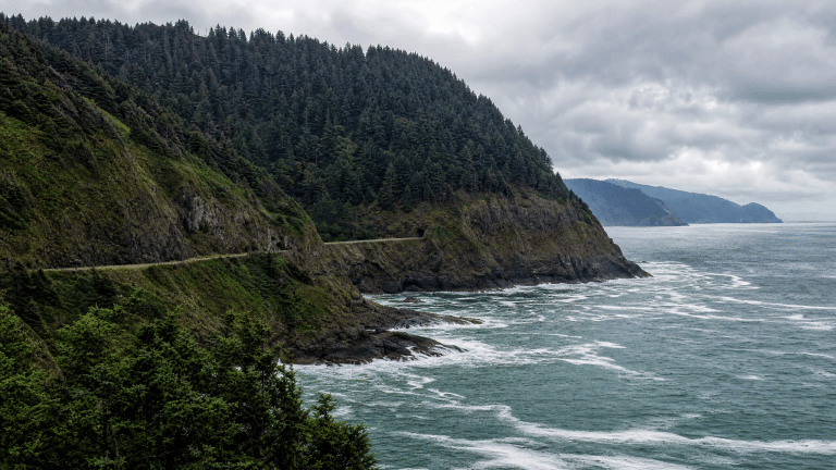 Tillamook Head dramatic coastal headland with forested slopes