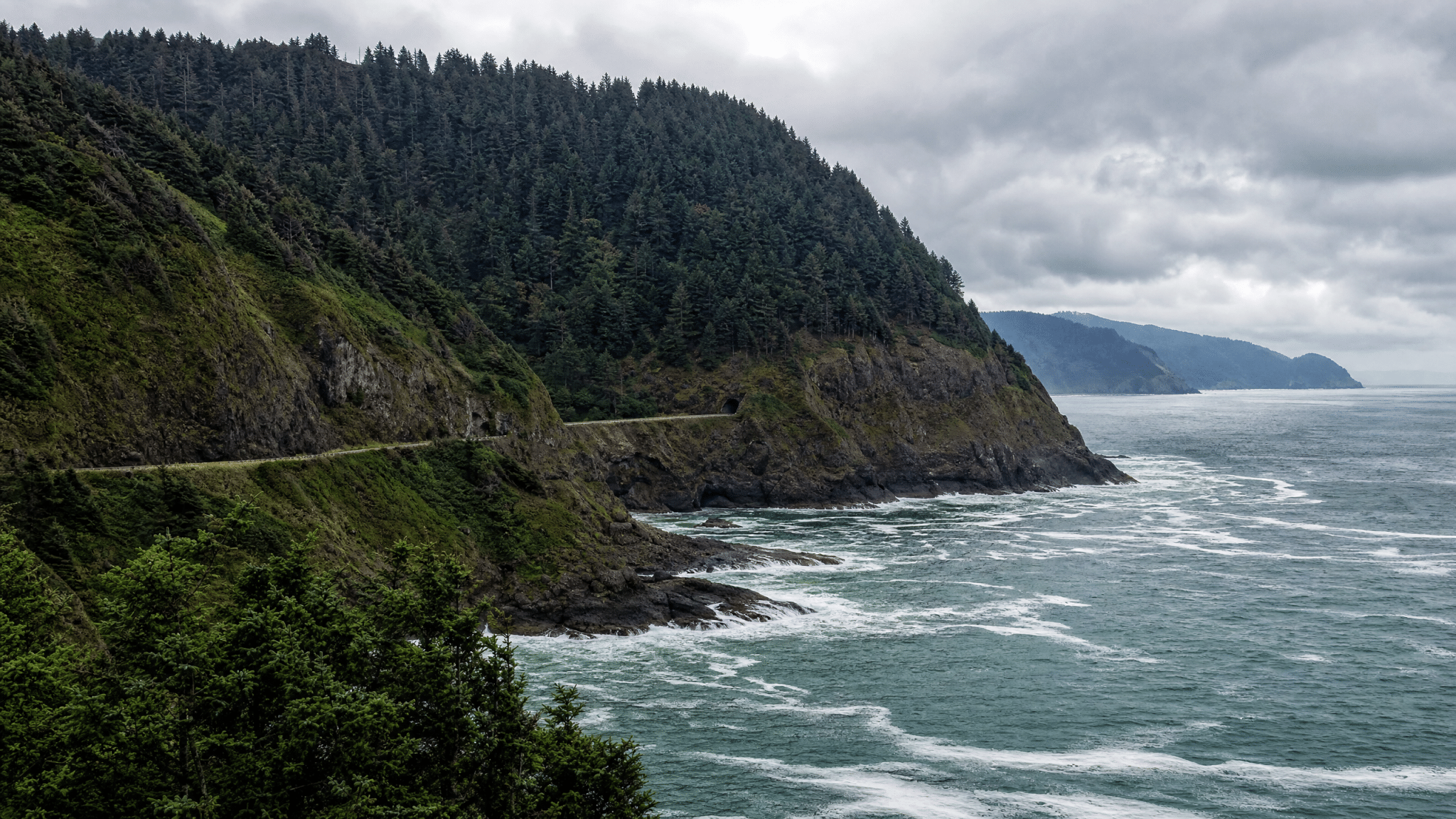 Tillamook Head dramatic coastal headland with forested slopes