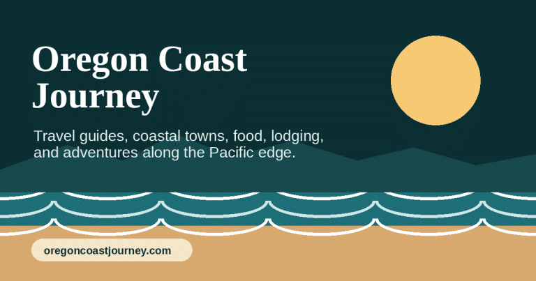 Oregon Coast Journey branded coastal travel social sharing image
