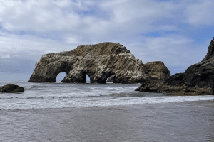 Three Arch Rocks rising from the ocean near Oceanside on the Oregon Coast.