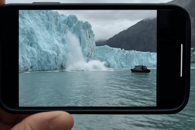 Glacier calving in Southeast Alaska
