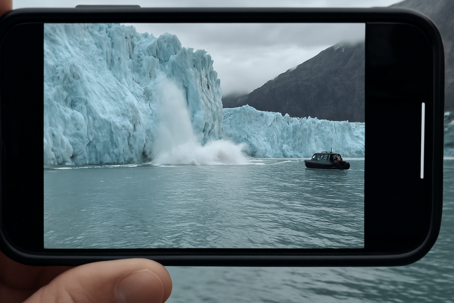 Glacier calving in Southeast Alaska