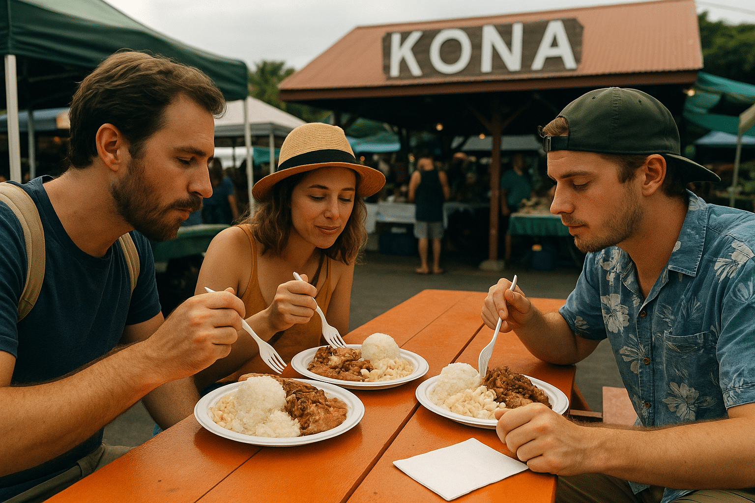 Local cuisine tasting in Kona.