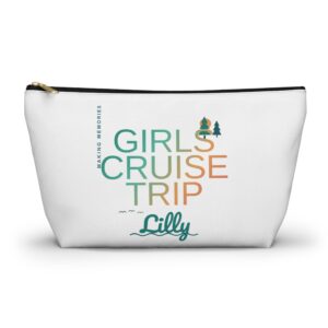 Girls Cruise Trip Cosmetic Bag – Personalized Name Cruise Pouch