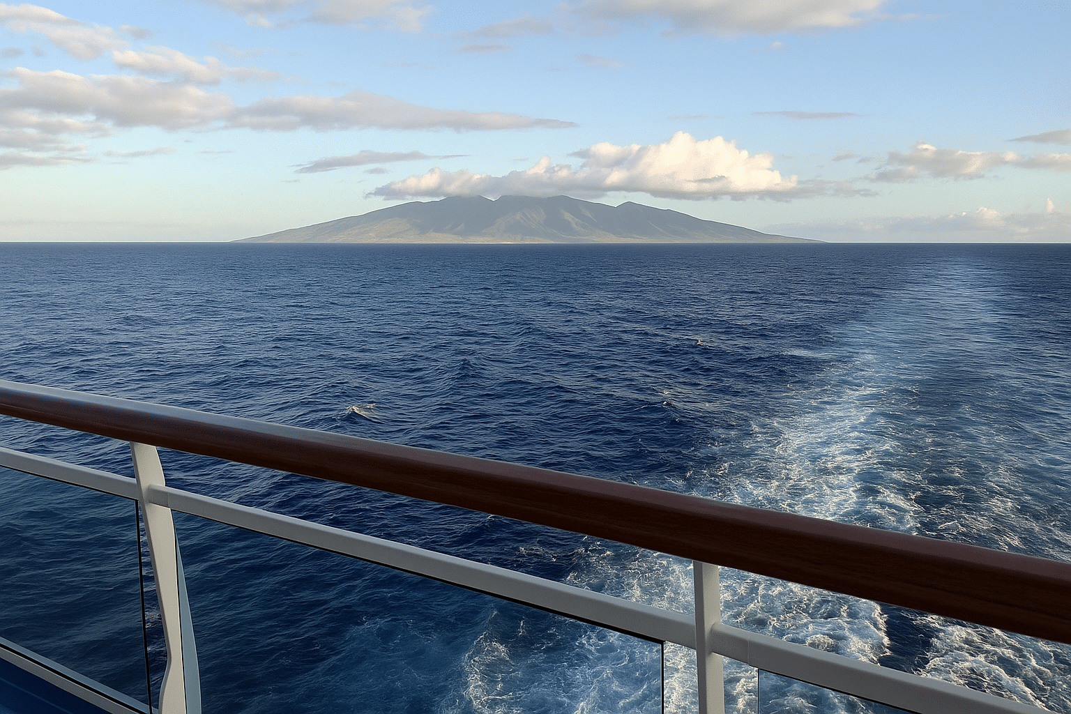 Cruise ship deck with ocean view