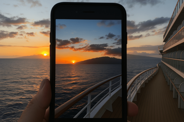 Sunset view from a Hawaii cruise in 2025.