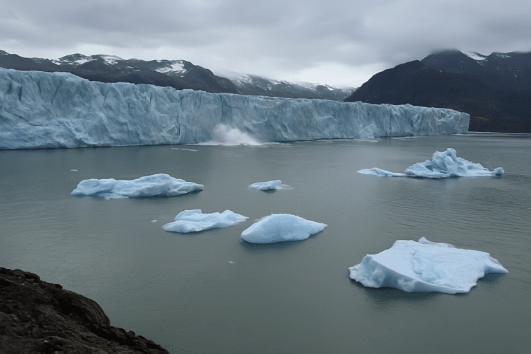 Glacier calving in Glacier Bay