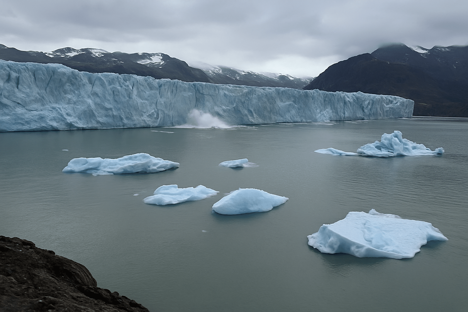 Glacier calving in Glacier Bay