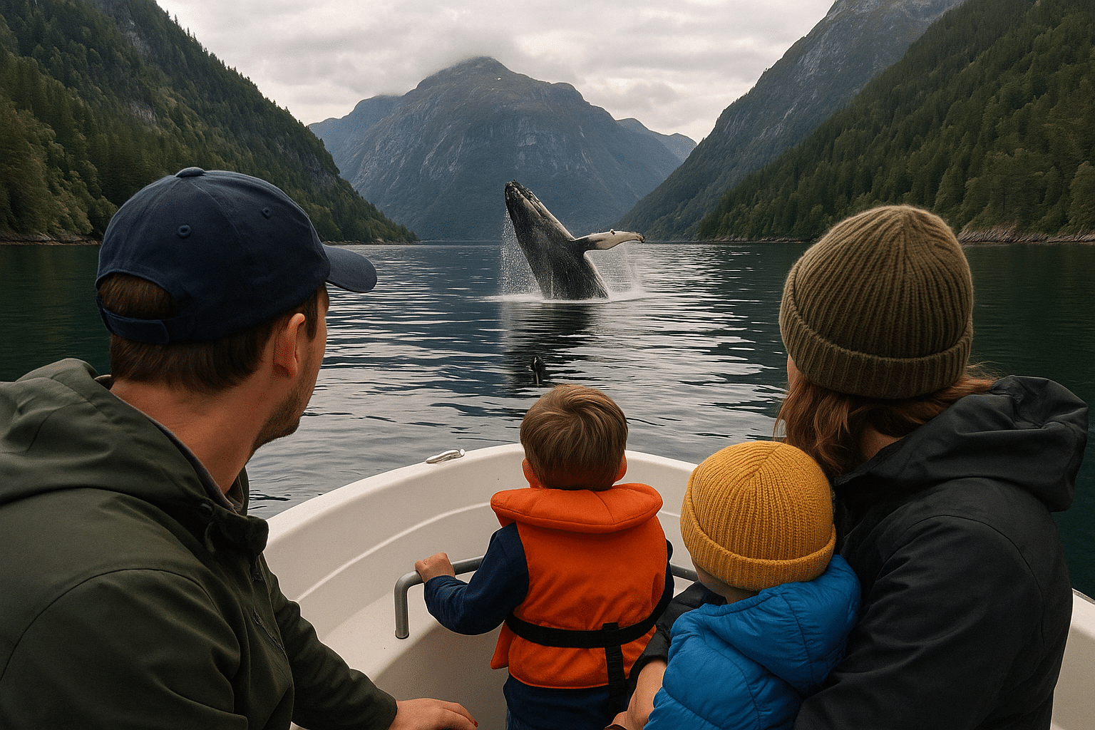 Humpback whale sighting in the fjords