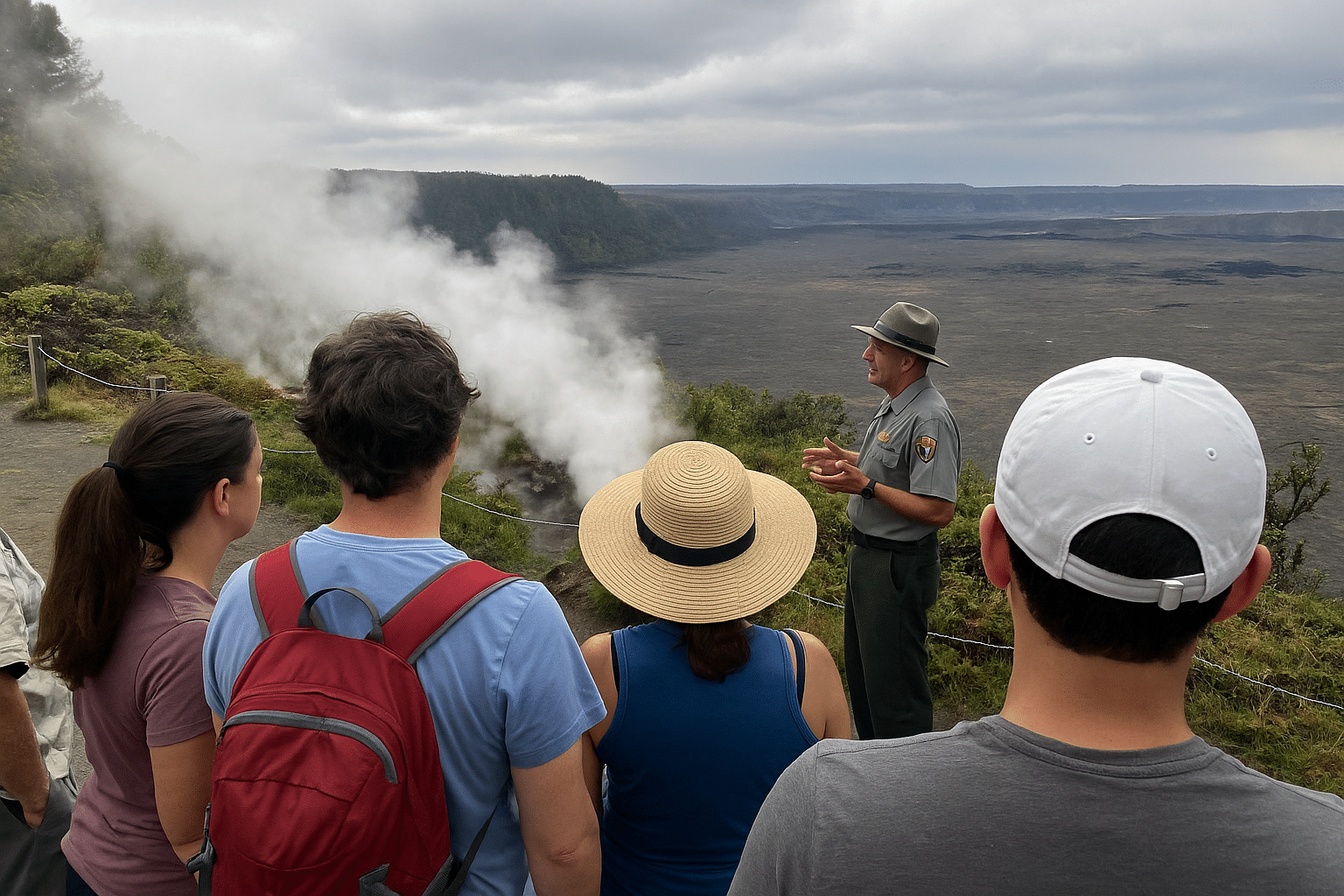 Visitors at Hawaiʻi Volcanoes National Park.