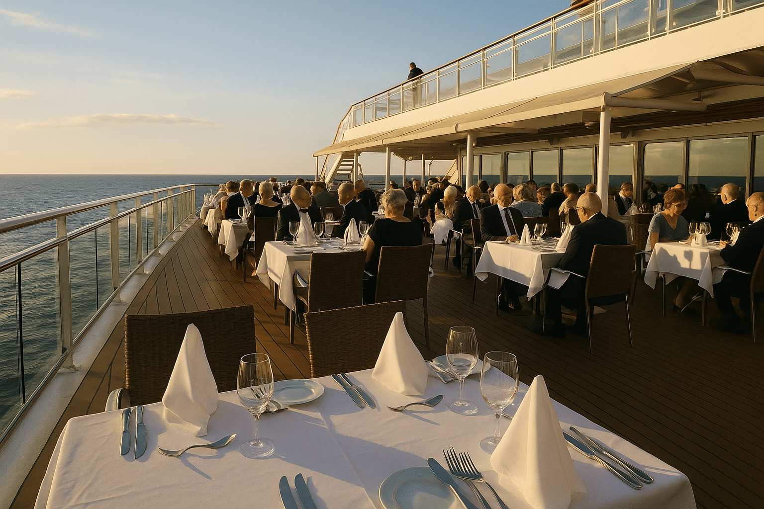 Dinner on a cruise ship