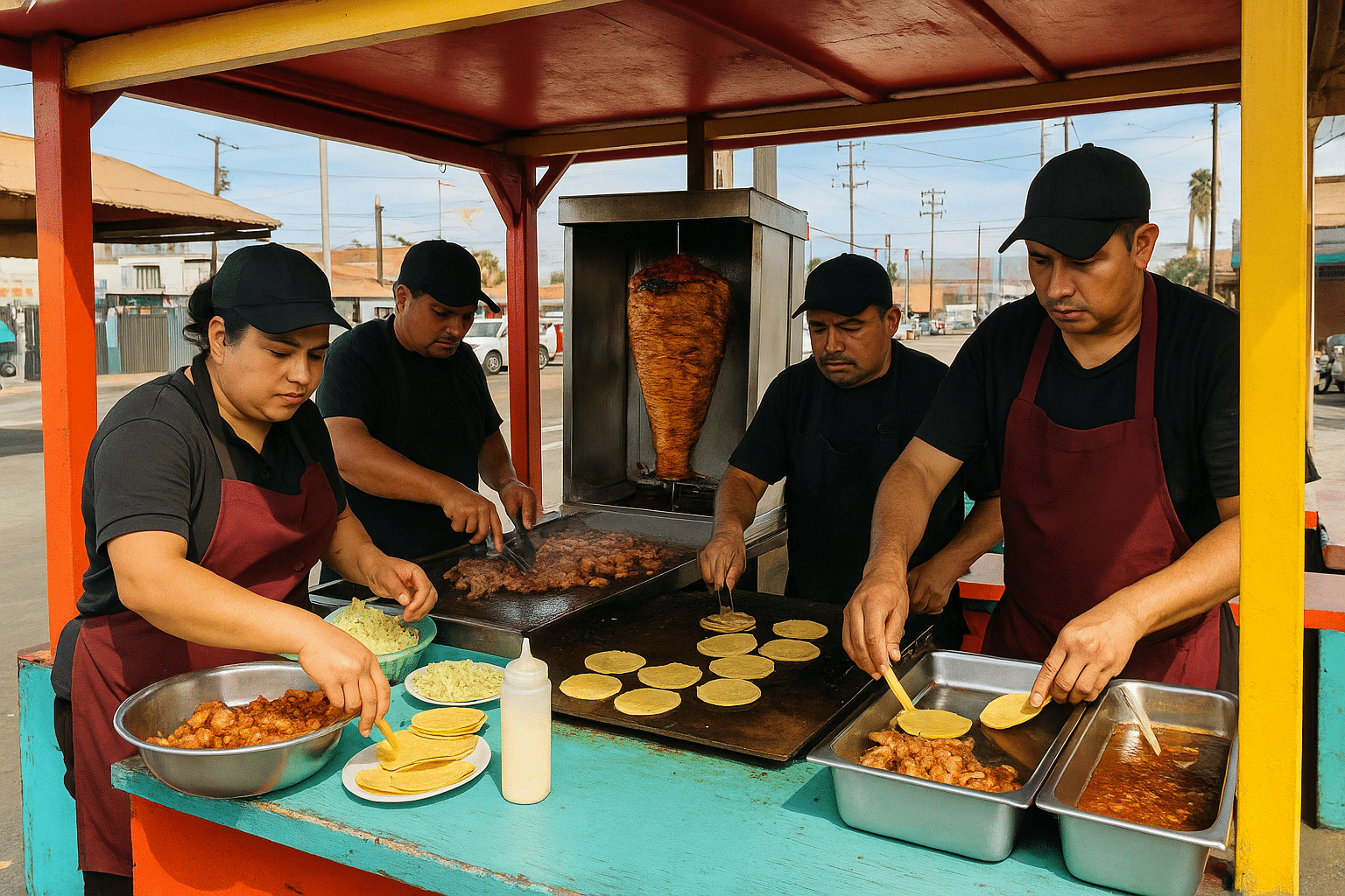 A traditional taco stand in Ensenada.