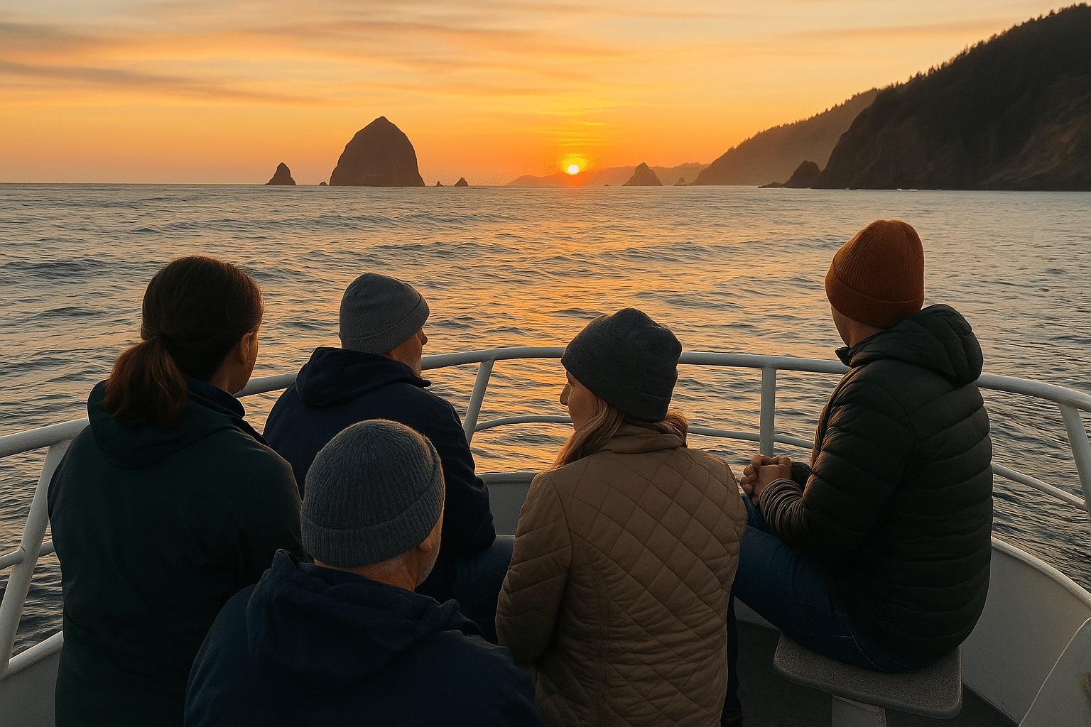 Casual sunset cruise outfit on the Oregon Coast