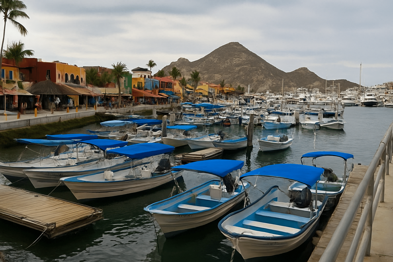 Marina in Cabo San Lucas during a sunny day
