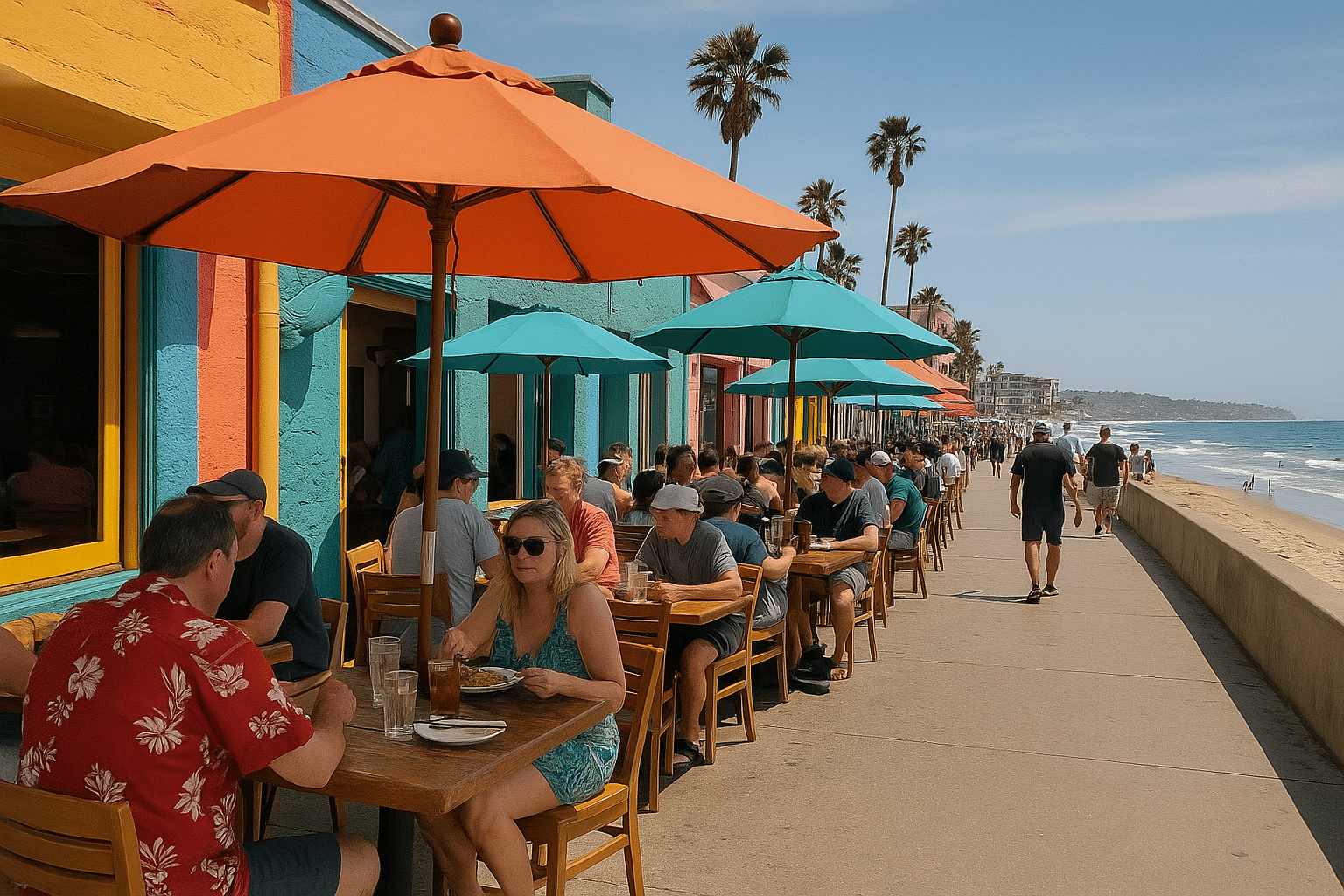 Beachfront dining in San Diego