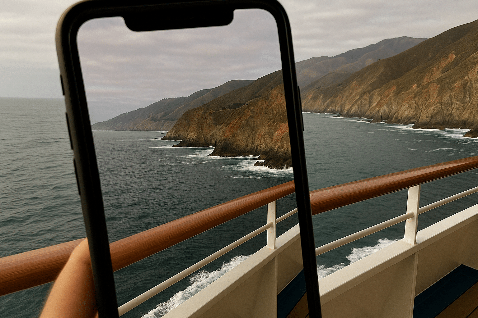 Coastline of Big Sur from cruise