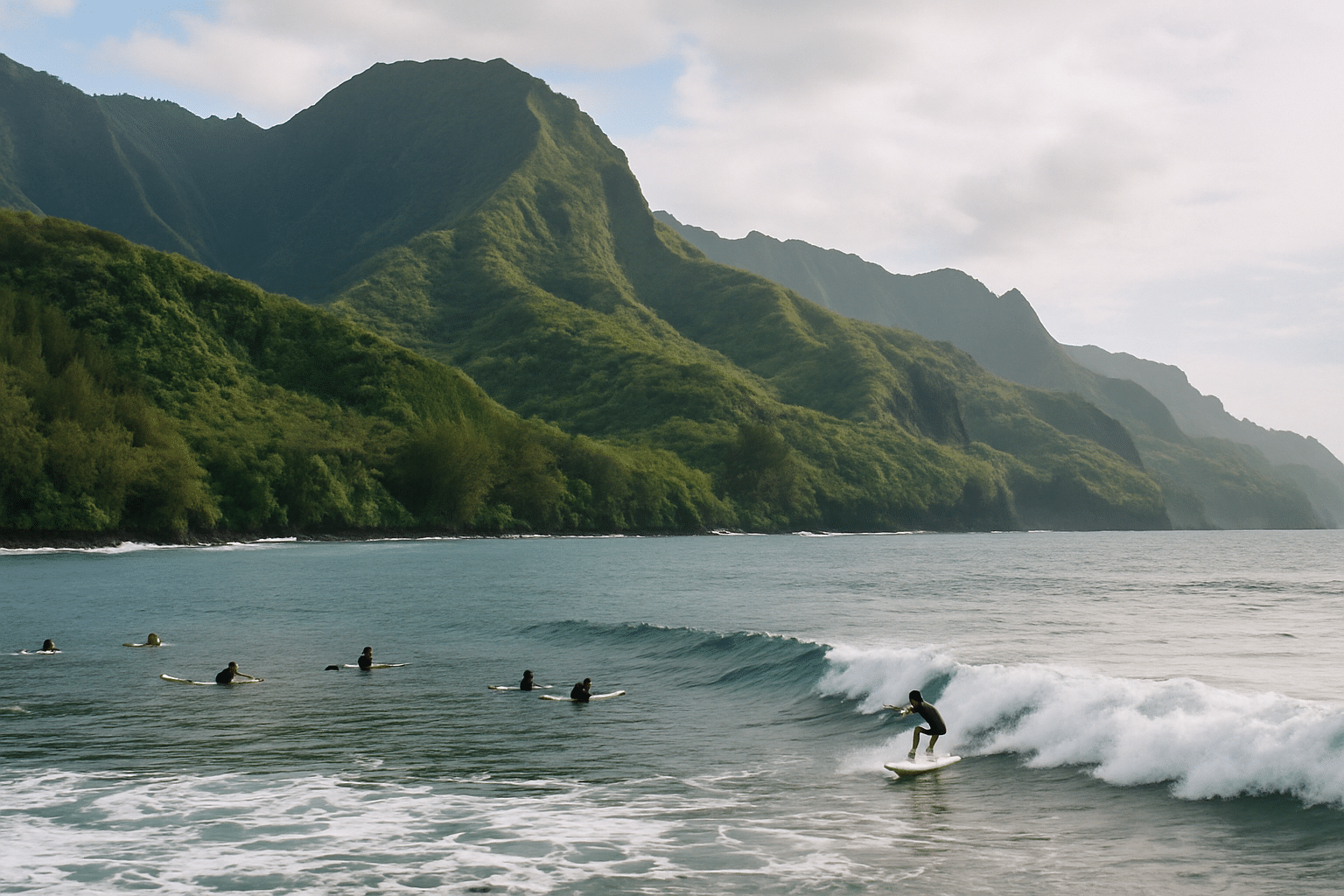 Surfers in Kauai