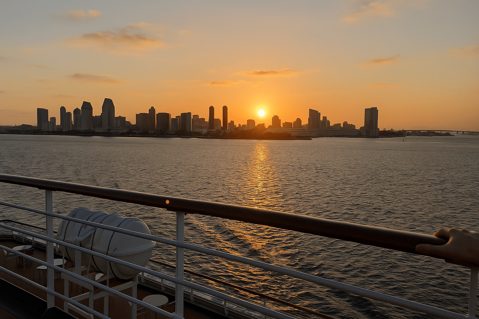 San Diego skyline from cruise ship.