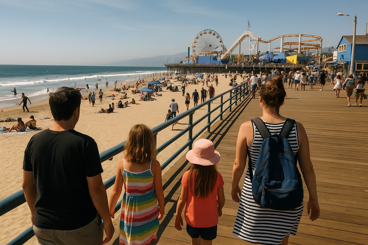 Santa Monica beach and boardwalk