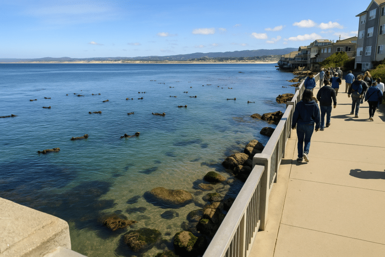 Sea otters in Monterey Bay