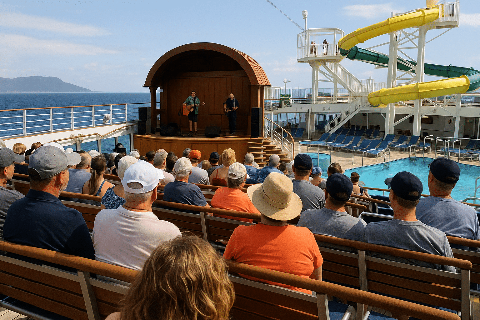 Onboard entertainment on Pacific Coast cruise