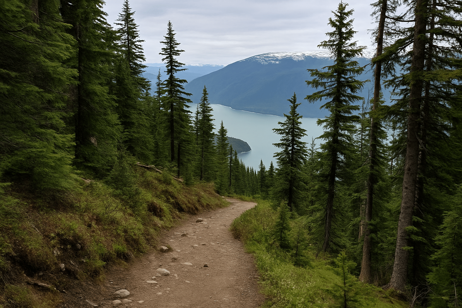 Hiking trail at Mount Roberts in Juneau, Alaska