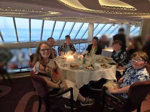 My family at dinner in the ship&rsquo;s dining room